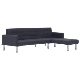 VidaXL Sofa w kształcie litery L, ciemnoszara, poliester