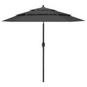 3-poziomowy parasol na aluminiowym słupku, antracytowy, 2,5 m