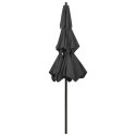 3-poziomowy parasol na aluminiowym słupku, antracytowy, 2,5 m