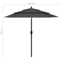 3-poziomowy parasol na aluminiowym słupku, antracytowy, 2,5 m