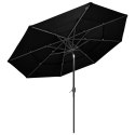 3-poziomowy parasol na aluminiowym słupku, czarny, 3 m