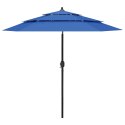 3-poziomowy parasol na aluminiowym słupku, lazurowy, 2,5 m