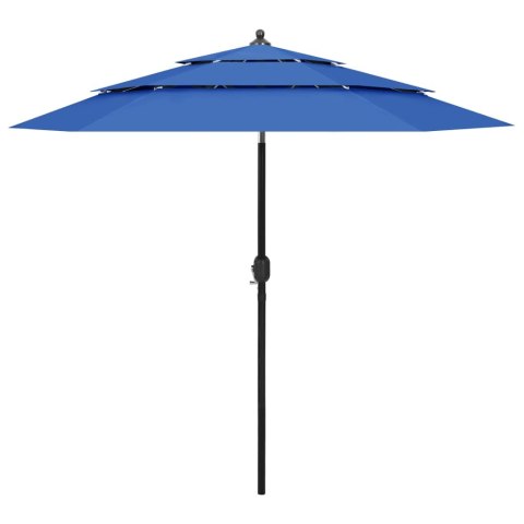 3-poziomowy parasol na aluminiowym słupku, lazurowy, 2,5 m