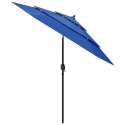 3-poziomowy parasol na aluminiowym słupku, lazurowy, 2,5 m