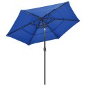 3-poziomowy parasol na aluminiowym słupku, lazurowy, 2,5 m