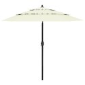 3-poziomowy parasol na aluminiowym słupku, piaskowy, 2,5 m