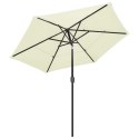 3-poziomowy parasol na aluminiowym słupku, piaskowy, 2,5 m