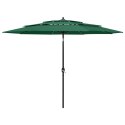 3-poziomowy parasol na aluminiowym słupku, zielony, 3 m