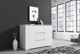 Komoda biała 120 cm z szufladami do salonu