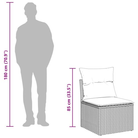 10-częściowy zestaw sof ogrodowych z poduszkami Czarny polirattan