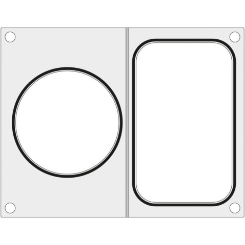 Matryca do zgrzewarki CAS CDS-01 na tackę bez podziału 178x113 mm + pojemnik śr. 115 mm - Hendi 805428