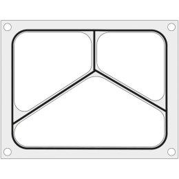 Matryca forma do zgrzewarki CAS CDS-01 na tackę trójdzielną 227x178 mm - Hendi 805404