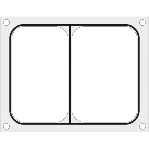 Matryca forma do zgrzewarki Duni DF10 na tackę dwudzielną 227x178 mm - Hendi 805800