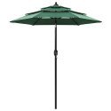 3-poziomowy parasol na aluminiowym słupku, zielony, 2 m