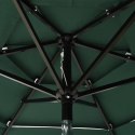 3-poziomowy parasol na aluminiowym słupku, zielony, 2 m