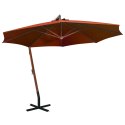 Parasol ogrodowy na jodłowym słupku, terakota, 3,5x2,9 m