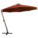 Parasol ogrodowy na jodłowym słupku, terakota, 3,5x2,9 m