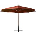 Parasol ogrodowy na jodłowym słupku, terakota, 3,5x2,9 m