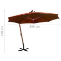 Parasol ogrodowy na jodłowym słupku, terakota, 3,5x2,9 m