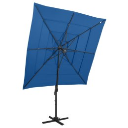 4-poziomowy parasol na aluminiowym słupku, lazurowy, 250x250 cm