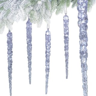 SOPLE LODU KRYSZTAŁOWE DEKORACJA WISZĄCA 22CM 4SZT